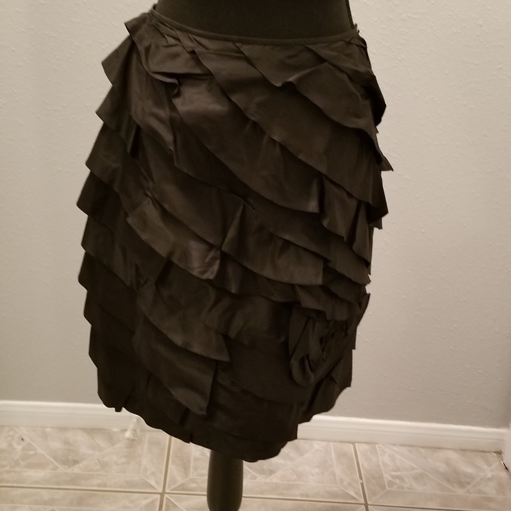 Black ruffle skirt